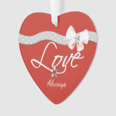 Erste Weihnachts-Liebe Herzsmann-Ehefrau Ornament (Vorderseite)