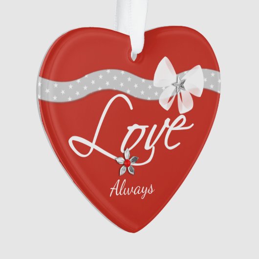 Erste Weihnachts-Liebe Herzsmann-Ehefrau Ornament (Vorderseite)