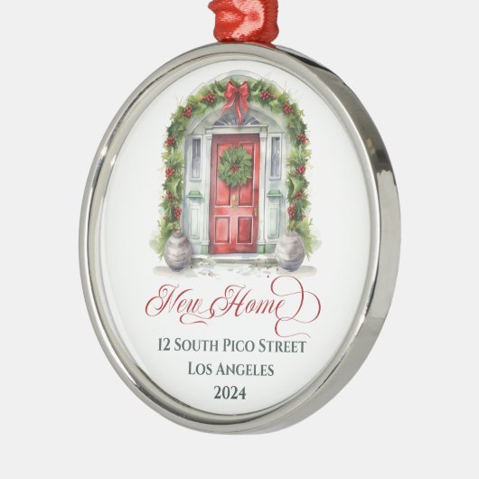 Erste Weihnachts Mit Monogramm neue Zuhause Ornament Aus Metall (Links)