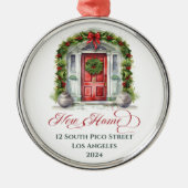 Erste Weihnachts Mit Monogramm neue Zuhause Ornament Aus Metall (Vorne)
