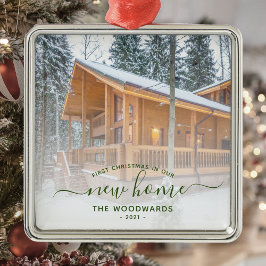 Erste Weihnachts Neue Zuhause Custom Foto Green Sc Ornament Aus Metall