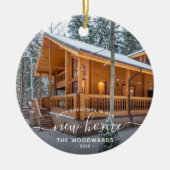 Erste Weihnachts Neue Zuhause Custom Foto Script Keramik Ornament (Vorne)