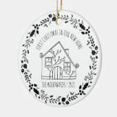 Erste Weihnachts Neue Zuhause Schwarz-weiß Keramik Ornament (Links)