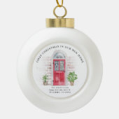 Erste Weihnachts neue Zuhause Wir haben Adresse ve Keramik Kugel-Ornament (Vorderseite)