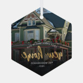 Erste Weihnachts-Neuerscheinung Zuhause Gold Scrip Ornament Aus Glas (Rückseite)