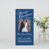 Erste Weihnachts-Newlywings-Fotokarten Feiertagskarte (Stehend Vorderseite)