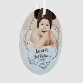 Erste Weihnachts-Niedlich-Baby-Foto Ornament (Vorderseite)