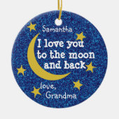 Erste Weihnachts-Oma-Liebe Du Mond und Zurück Keramik Ornament (Vorne)