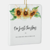 Erste Weihnachts Sonnenblume Vielen Dank Keramikornament (Rechts)