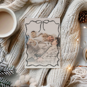 Erste Weihnachts Verheiratet Bow Foto Weihnachten