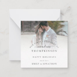 Erste Weihnachts Verheiratetes Foto Namen Weihnach Mitteilungskarte