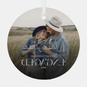 Erste Weihnachts-Verlobt-Keepake Ornament Aus Glas (Rückseite)