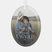 Erste Weihnachts-Verlobt-Keepake Ornament Aus Glas (Vorderseite links)