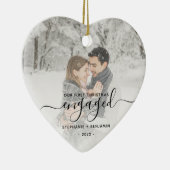 Erste Weihnachts Verlobte benutzerdefinierte Foto Keramik Ornament (Rechts)