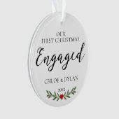 Erste Weihnachts Verlobte Custom Foto Keepake Ornament (Vorderseite)