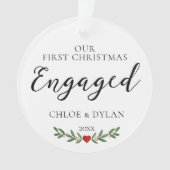 Erste Weihnachts Verlobte Custom Foto Keepake Ornament (Vorderseite)