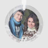 Erste Weihnachts Verlobte Diamond Foto Personalisi Ornament (Rückseite)