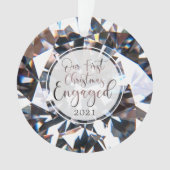 Erste Weihnachts Verlobte Diamond Foto Personalisi Ornament (Vorderseite)