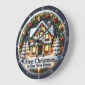 Erste Weihnachts-Zuhause Große Wanduhr (Winkel)