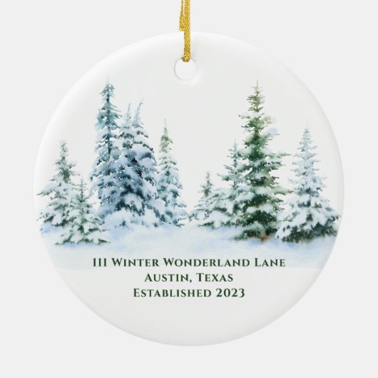 Erste Weihnachts-Zuhause Keramik Ornament (Hinten)