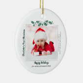 Erste Weihnachtsbaby-Collage Holiday Familie Keramik Ornament (Rechts)