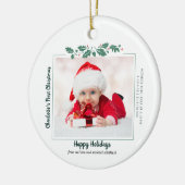 Erste Weihnachtsbaby-Collage Holiday Familie Keramik Ornament (Links)
