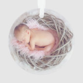 Erste Weihnachtsbabydetails Hirsche Metalldekorati Ornament (Rückseite)