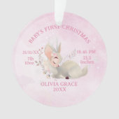 Erste Weihnachtsbabydetails Hirsche Metalldekorati Ornament (Vorderseite)