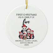 Erste Weihnachtsbärenfamilie von fünf Keramik Ornament (Vorne)