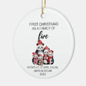 Erste Weihnachtsbärenfamilie von fünf Keramik Ornament (Links)