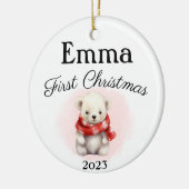 Erste Weihnachtsbärenverzierung Keramik Ornament (Links)