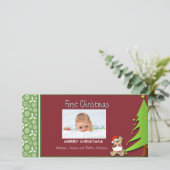 Erste Weihnachtsbaum-Fotokarte Feiertagskarte (Stehend Vorderseite)
