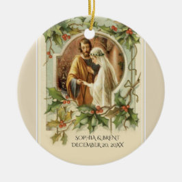 Erste Weihnachtsbräune Jungfrau Mary Katholic Keramik Ornament