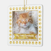 Erste Weihnachtsbriefe Kitten Foto Gold Paws Custo Keramikornament (Links)