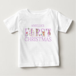 Erste Weihnachtsbriefe Süße Tier Briefe Mädchennam Baby T-shirt