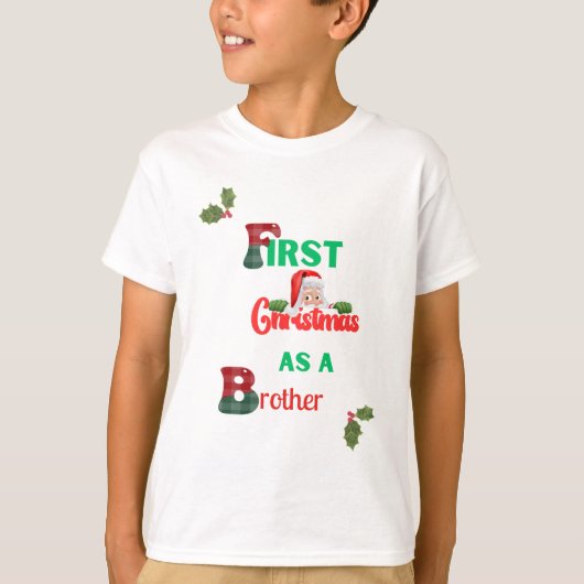 Erste Weihnachtsbrüder Kinder Urlaub T-Shirt (Vorderseite)
