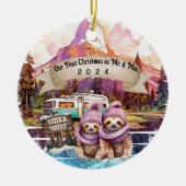 Erste Weihnachtscouple RV Camping neu Keramik Ornament (Vorne)