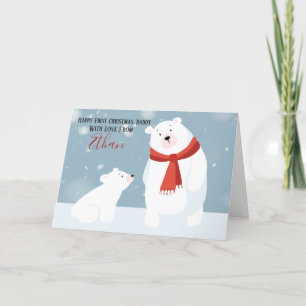 Erste Weihnachtsdaddy-Polar-Bär Personalisiert Feiertagskarte