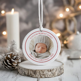 Erste Weihnachtsdekoration 2025 für Baby mit Foto Ornament