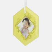 Erste Weihnachtsdekoration des Babys - Gelb Ornament Aus Glas (Vorderseite Links)
