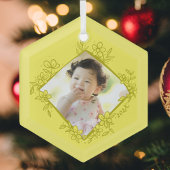 Erste Weihnachtsdekoration des Babys - Gelb Ornament Aus Glas