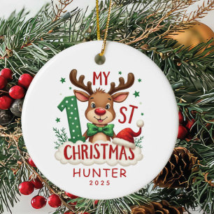 Erste Weihnachtsdekoration des Babys Personalisier Keramik Ornament