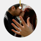 Erste Weihnachtsdekoration Verlobt Keramik Ornament (Hinten)