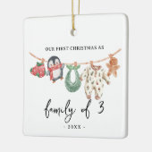 Erste Weihnachtsfamilie 3 mit Foto niedlich boho Keramikornament (Links)