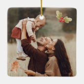 Erste Weihnachtsfamilie 3 mit Foto niedlich boho Keramikornament (Rückseite)