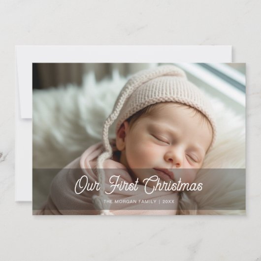 Erste Weihnachtsfamilie Grußkarte Feiertagskarte (Vorderseite)