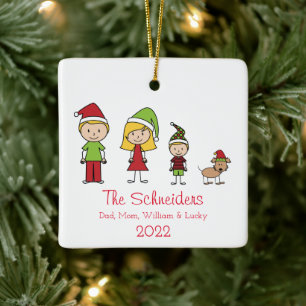 Erste Weihnachtsfamilie Personalisiert Keramikornament
