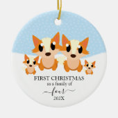Erste Weihnachtsfamilie von 4 Fox Weihnachtsschmuc Keramik Ornament (Vorne)