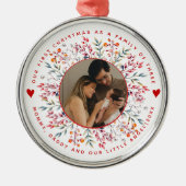 Erste Weihnachtsfamilie von drei Beerengrenzen-Fot Ornament Aus Metall (Vorne)