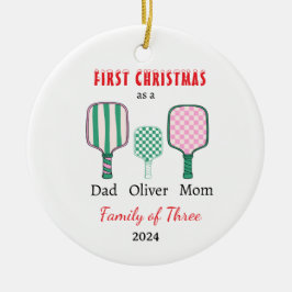 Erste Weihnachtsfamilie von drei Fotos Keepake Keramik Ornament